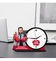 Erkek Gastroenteroloğa Hediye Karikatürlü MDF Masa Saati