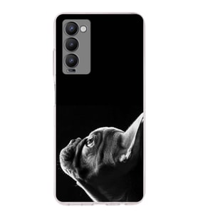 PrintiFy Tecno Camon 18 ile Uyumlu Köpek 1 Kamera Korumalı Şeffaf Kılıf