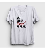 Presmono Unisex Beyaz Eat Sleep Tango Repeat Hediye Dance Dansçı T-Shirt 464541tt (Beyaz)