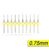 PCB Mikro Karbür CNC Matkap Ucu 10lu Set 0,75mm Tungsten 18 Shank