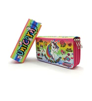 Cool Gözlüklü Unicorn Kawai Organizer Kalem Kutusu Kalemkutu Üç Bölmeli Kalemlik -Pembe