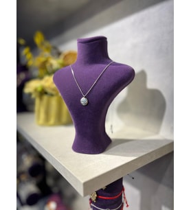 Yıldız Taşlı Gümüş Madalyon Kolye (Gümüş)