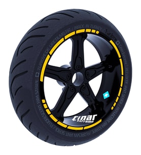 Moto GP Stili Reflektif Sarı Jant Şeridi Sticker Çınar Extreme