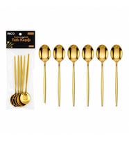 6 Parça Tatlı Kaşığı Seti - Gold Renk - Paslanmaz Çelik