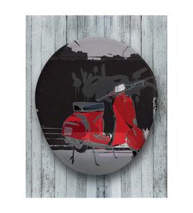 Kırmızı Motor Oval Bilek Destekli Mouse Pad