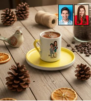 Kişiye Özel Karikatürlü Evlenme Teklifi Sevgililer Türk Kahvesi Fincanı Sevgililer Günü Hediyesi