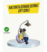 Okuyan Çift Figürlü Dekoratif Gece Lambası Hediye Seçeneği