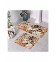 Rovigo Home Dijital Baskılı 2'li Banyo paspas Takımı RVG5196 (Kahverengi)