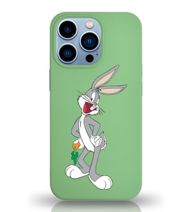 Apple iPhone 13 Pro Max  Lansman Kılıf Bugs Bunny Tasarımlı Altı Kapalı İçi Kadife Kaplı  Kapak (Şeffaf)