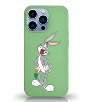 Apple iPhone 13 Pro Max  Lansman Kılıf Bugs Bunny Tasarımlı Altı Kapalı İçi Kadife Kaplı  Kapak (Şeffaf)