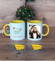 Doğum Günü Hediyesi Kupa Bardak Sarı Fotoğraflı Arkadaşa Anneye Babaya Sevgiliye Kardeşe Hediye