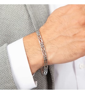 925 Ayar Gümüş Oksitli Erkek Bileklik