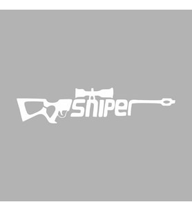 Sniper Sticker Siyah 25x10 CM (Beyaz)