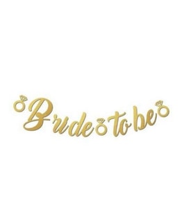 Kaligrafi Banner Gold Bride To Be Yazı