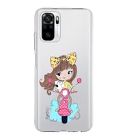 Xiaomi Redmi Note 10s Uyumlu Kapak Vespagirl Tasarımlı Şeffaf Silikon Kılıf