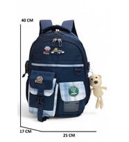 Relaxion 2174-1450 İthal Kore Tarzı Unisex Çocuk İlkokul Sırt Çantası (Lacivert)