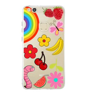 PrintiFy Huawei P10 Lite ile Uyumlu 1mm Slim Fit Water Color 5 Baskılı Şeffaf  Kılıf