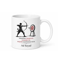 Okçu Yay Geren Hedef Tahtası Tam Onikiden İsabet Kupa Bardak Hediye