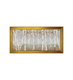 Soyut Şekiller Motifli Kanvas Tablo 50 x 70 cm Gold Çerçeve