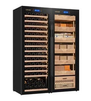 Lubinski Siyah Çift Kabin Elektronik Puro Dolabı - Şarap Dolabı CW1600 LB-042