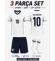 Bellingham İngiltere Dünya Kupası Çocuk Futbol Forması Çorap Hediyeli