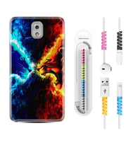 Samsung Note 3 4 5 8 9 20 Ultra 10 Lite Kılıf Kablo Koruma Spiral Silikon Red Blue Leon 1714