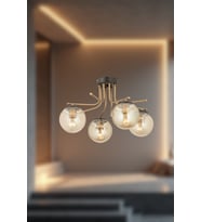 Novira Sarkıt Avize– 4 Farlı Renk Seçenekli Modern Tasarım Avize (Eskitme Altın)