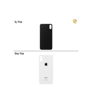 iPhone X Gümüş Renk Arka Kapak Arka Cam Batarya Kapağı Lazer Kesim Kapak Pil Kapağı