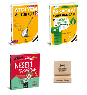 Arı 6. Sınıf Türkçe Atölyem Paragraf Soru Bankası ve Neşeli Paragraf 3lü Set + Telefon Standı