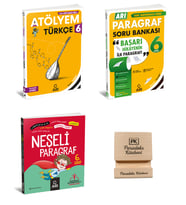 Arı 6. Sınıf Türkçe Atölyem Paragraf Soru Bankası ve Neşeli Paragraf 3lü Set + Telefon Standı