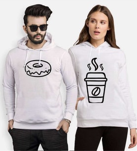 Tshirthane Tatlı Kahve Sevgili Kombinleri Kapüşonlu Kombini (Tek Ürün Fiyatıdır.)