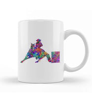 Barrel Racing Watercolor Art Kupa Bardak Porselen