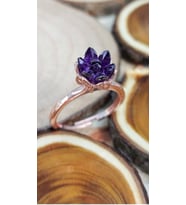 LOTUS ÇİÇEĞİ MOR 925 AYAR GÜMÜŞ YÜZÜK