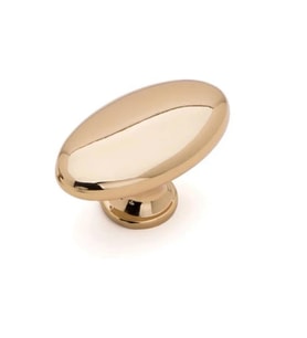Oval Zamak Parlak Altın Tekli Düğme Kulp