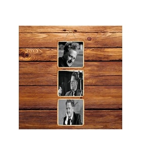 Nazım Hikmet Üçlü Retro Ahşap Poster