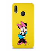 Huawei P20 Lite Soft Premier Kapak Minnie Mouse-D Tasarımlı Silikon Kılıf - Sarı (Şeffaf)