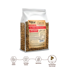 MyCat Original Az Tahıllı Kuzu Etli Yetişkin Kedi Maması 1kg