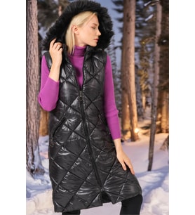 Z6717 DEWBERRY BAYAN YELEK-KOYU SİYAH