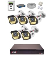 FURY 15 Warm LED Ip Güvenlik Kamera Seti 5 Kameralı Sesli 4mp Gece Renkli Su Geçirmez 1403s 500GB