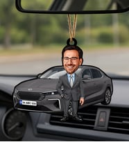 BK Gift Kişiye Özel Erkek Kula Renk Togg Karikatürlü Ahşap Plakalı Araba Dikiz Ayna Süsü-2 , Arkadaşa Hediye, Sevgiliye Hediye, Araba Hediyesi