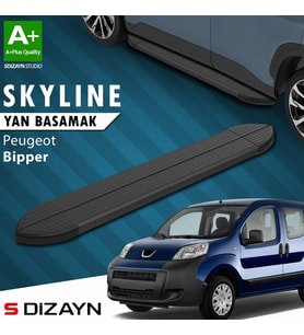 S-Dizayn Peugeot Bipper Skyline Siyah Yan Basamak 173 Cm 2007-2017 A+ Kalite
