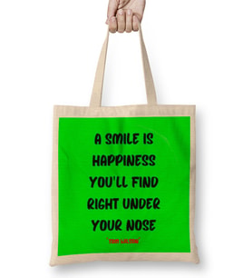 Smile Emoji Quotes Funny Love Gift Bez Çanta Uzun Saplı
