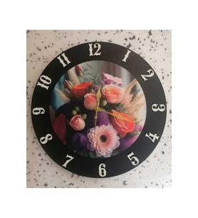 BİLGE LAZER Retro Tasarımlı Duvar Saati (Siyah Desenli)