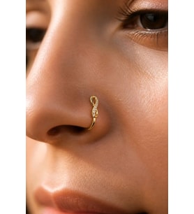 Sarı Renk Sıkıştırmalı Burun Kulak Piercıng