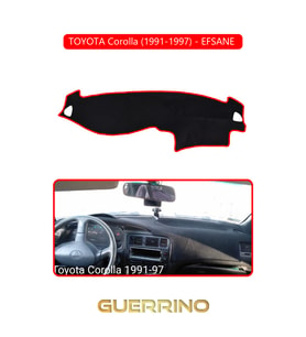 TOYOTA Corolla (1991-1997) - EFSANE TORPİDO KORUMA HALISI KIRMIZI KENAR