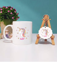 Unicorn Kupa Bardak ve Anahtarlık (Beyaz)