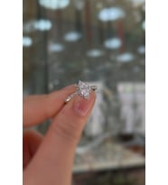 925 Ayar Gümüş Oval Kesim Zirkon Taşlı Vintage Tasarım Kadın Yüzük