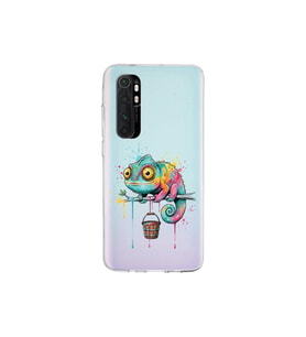 Xiaomi Mi Note 10 Lite ile Uyumlu Splash Bukalemun Tasarımlı Şeffaf Silikon Kılıf