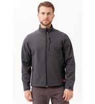 Erkek Softshell Su İtici Rüzgar Geçirmez Kışlık Outdoor İş ve Günlük Mont (Füme)