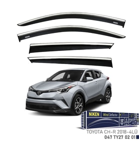 Niken Toyota CHR 2018- Kromlu Cam Rüzgarlığı 4 LÜ (Siyah)